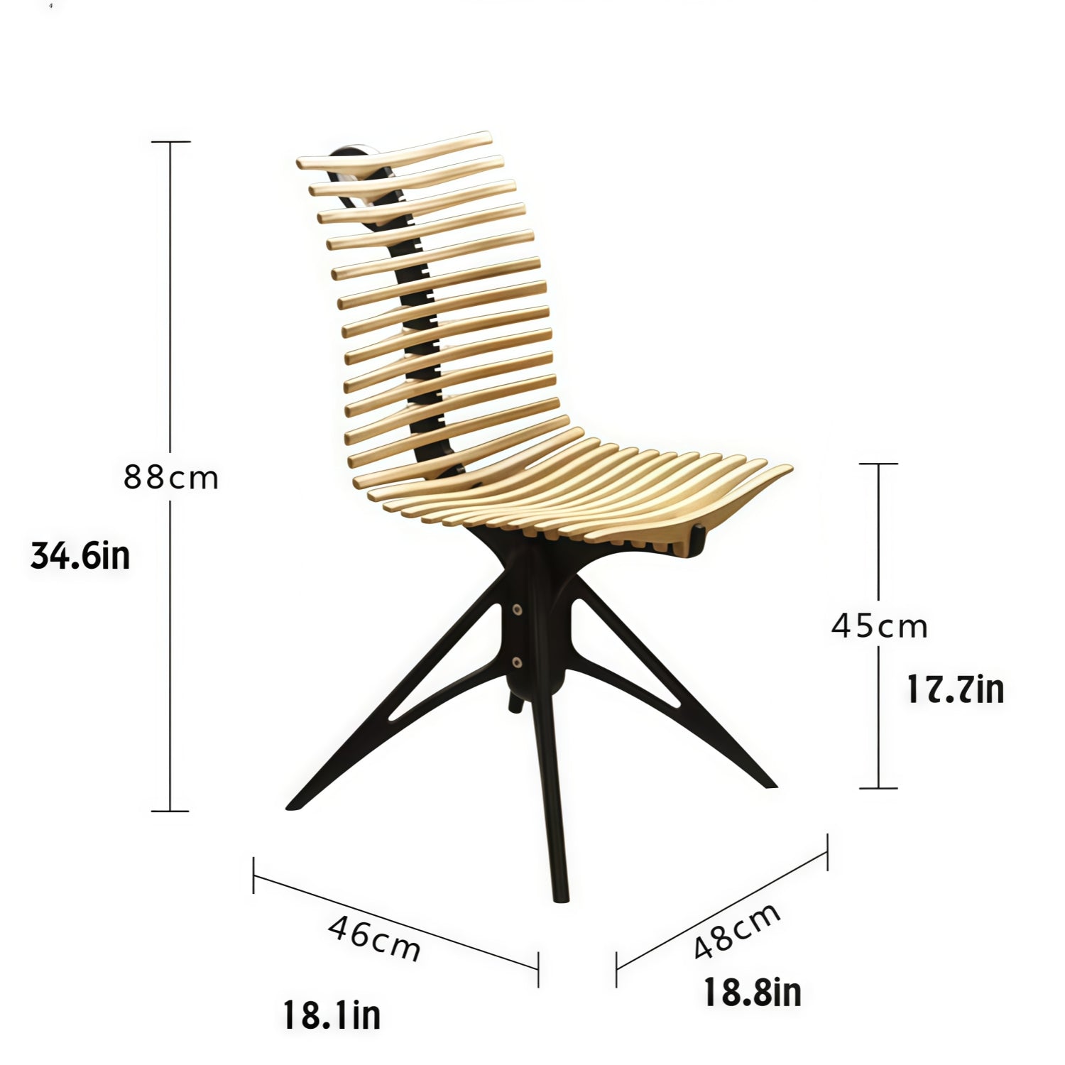 008.Skeleton Chair - Fishbone Chair Wood